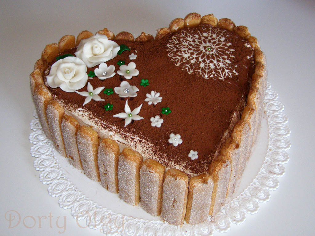 Tiramisu jako dort - srdce