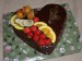 Čokoládové srdce s ovocem